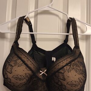 Cacique Black and Tan Lace Bra